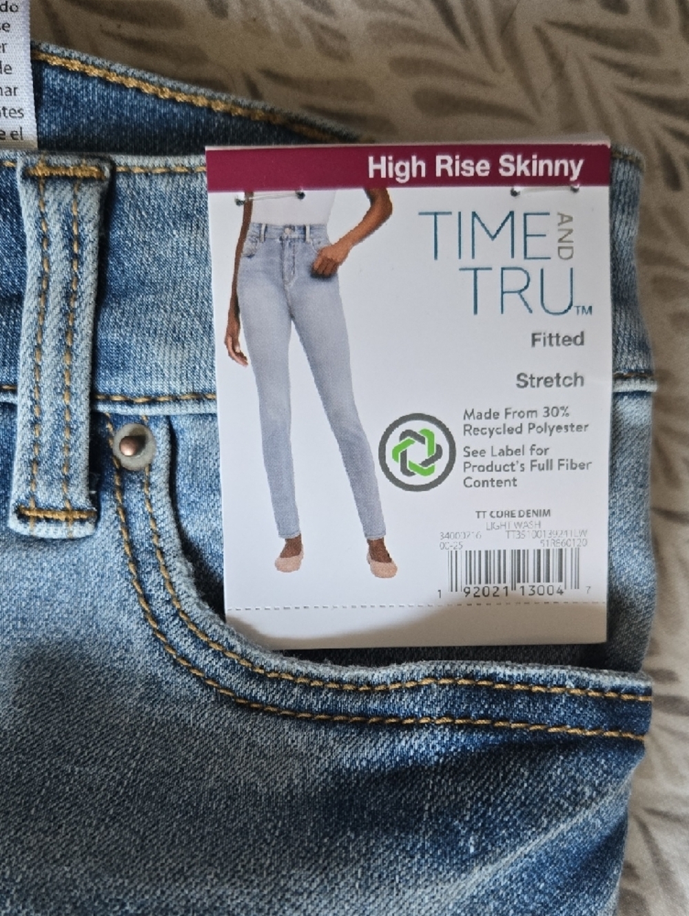 3/20💫Time and Tru Light Blue High Rise Skinny Jeans - Picture 5 of 5